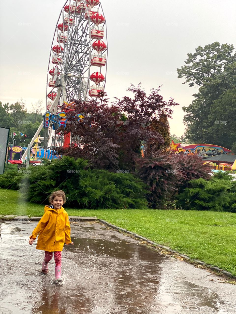 Jumping in the rain waters