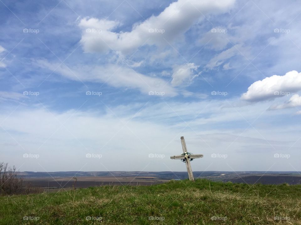 A twisted rood on a hill