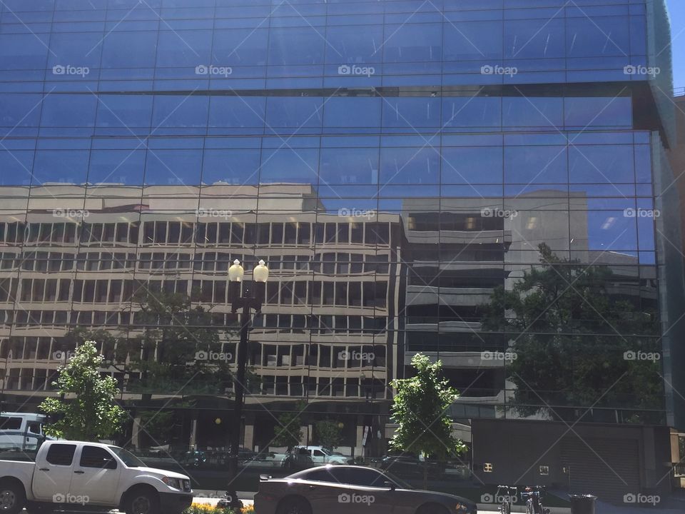 Building reflection Washington DC