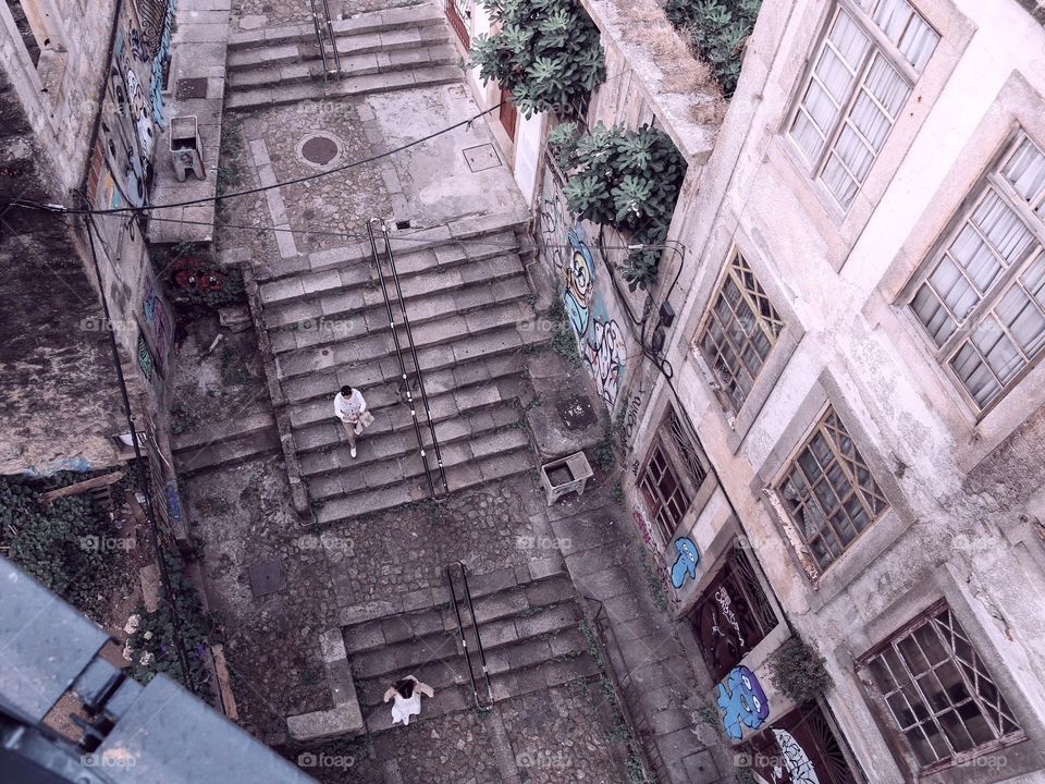 View from above the bridge in Porto