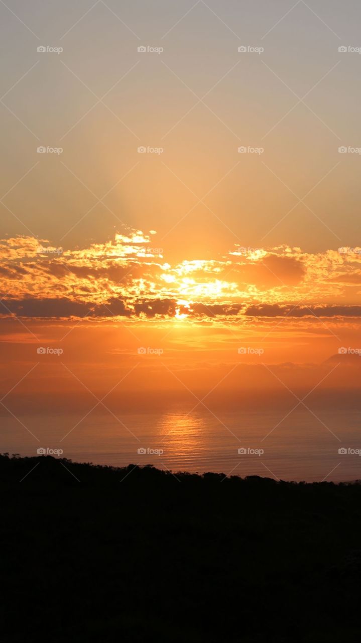 A Beautiful Sunset at Sea And Evening Time