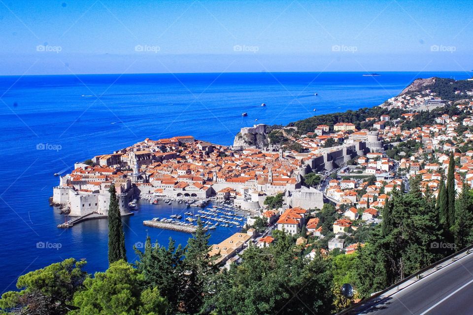 Dubrovnik town located near Adriatic sea- cityscape