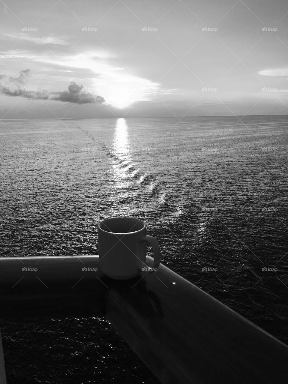 Nothing better than morning coffee and a beautiful sunrise somewhere in the North Atlantic Ocean.