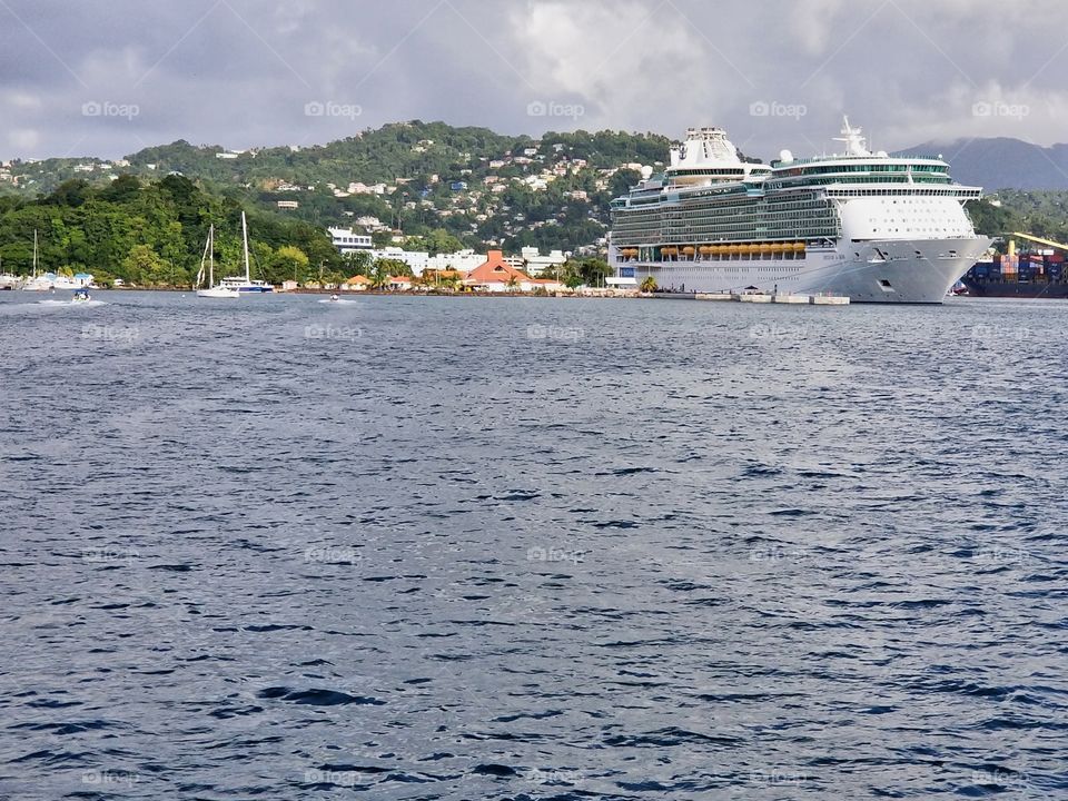 Royal Caribbean Freedom of the seas docked in Castries St Lucia
