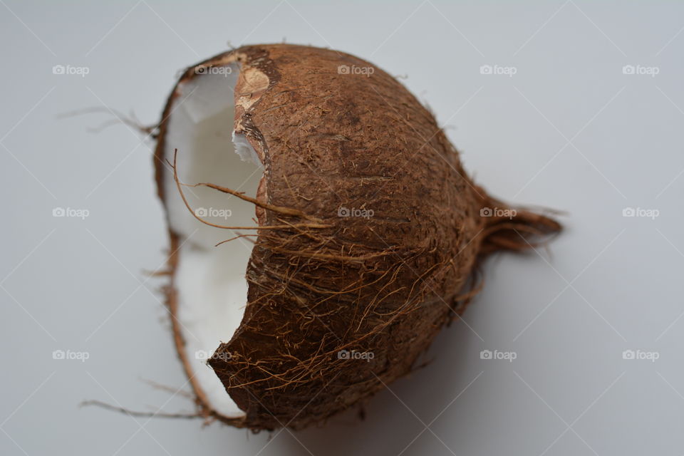 coconut white top view background