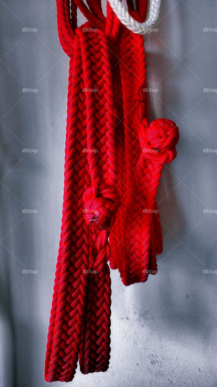Cordas vermelhas trançadas pra animais.