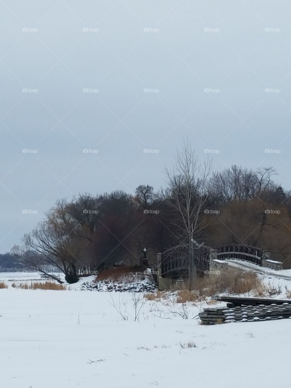 Winter over Manitou Bridge