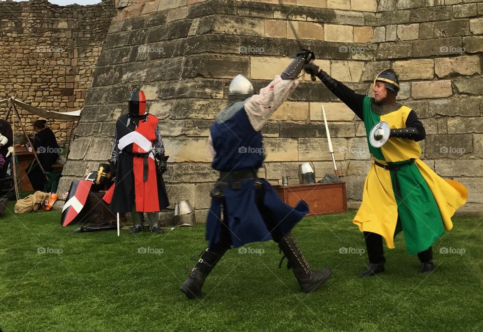Medieval Knights sword fighting