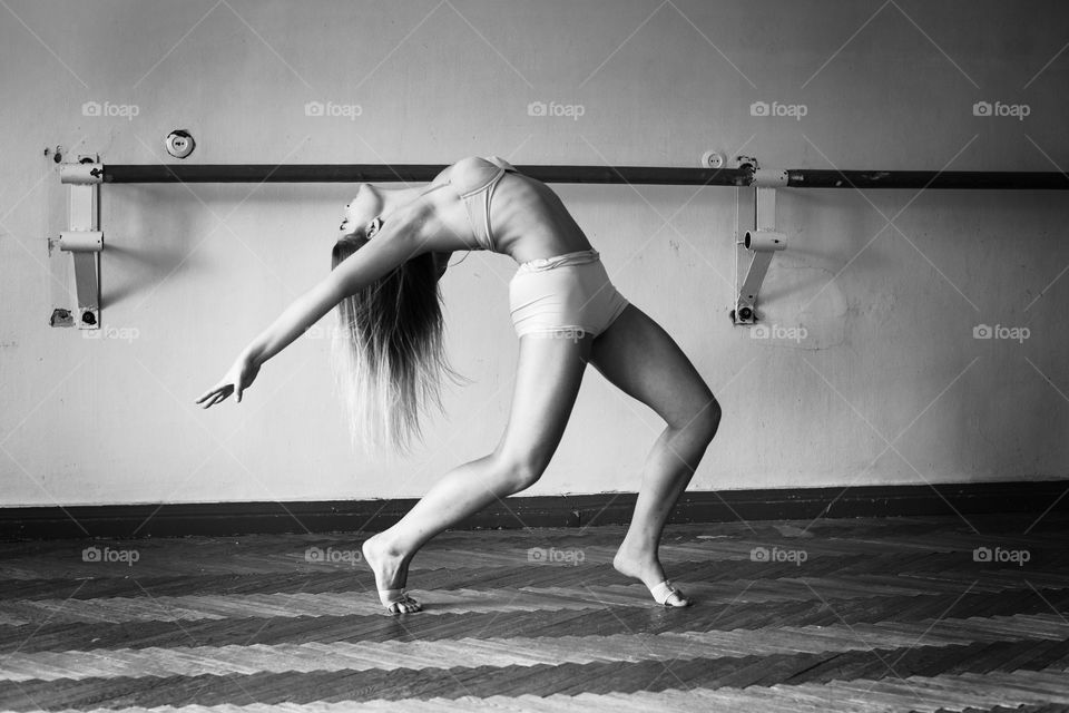 Girl dancing in the studio