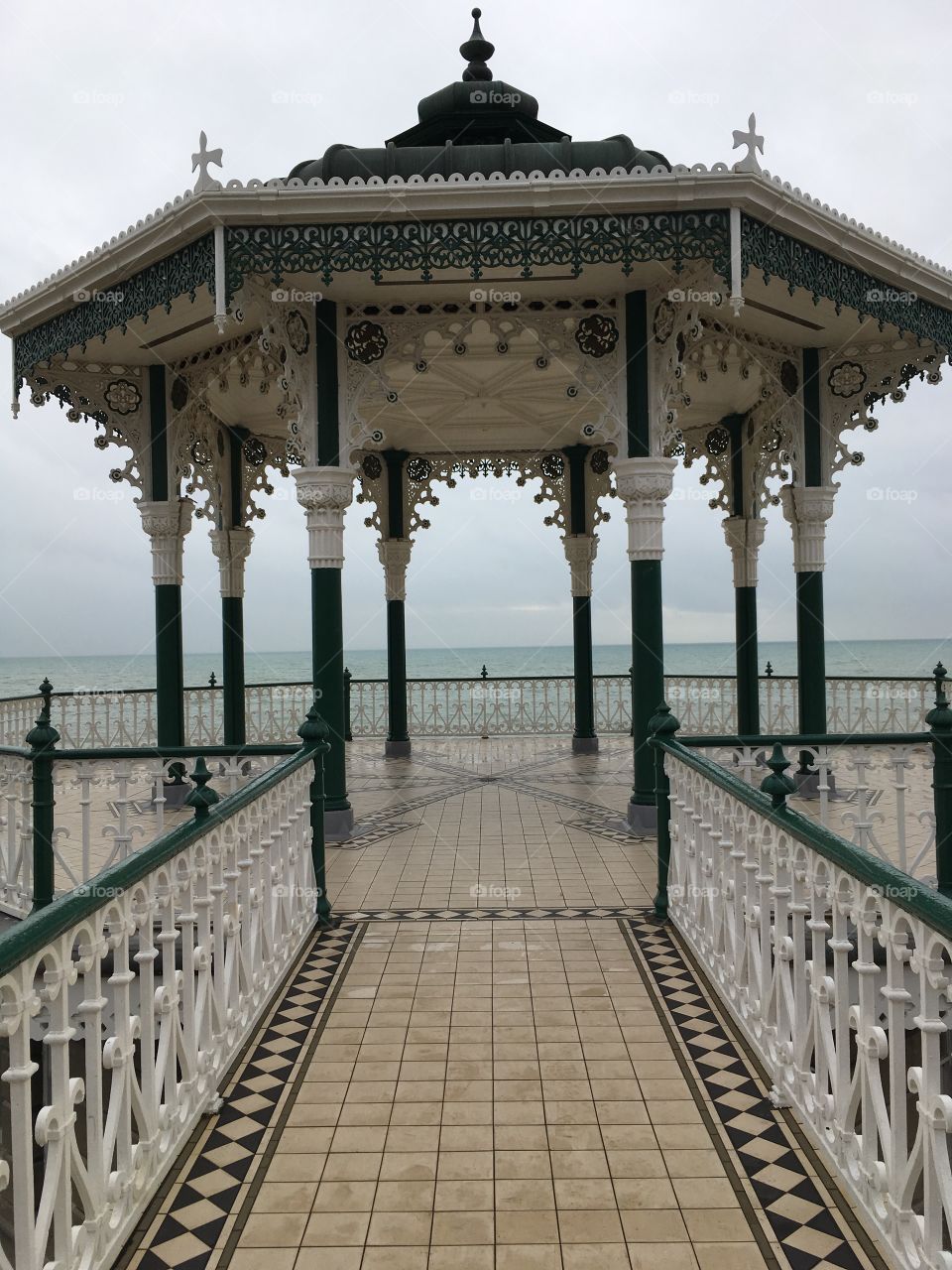 Decorative Victorian bandstand on Brighton seafront 