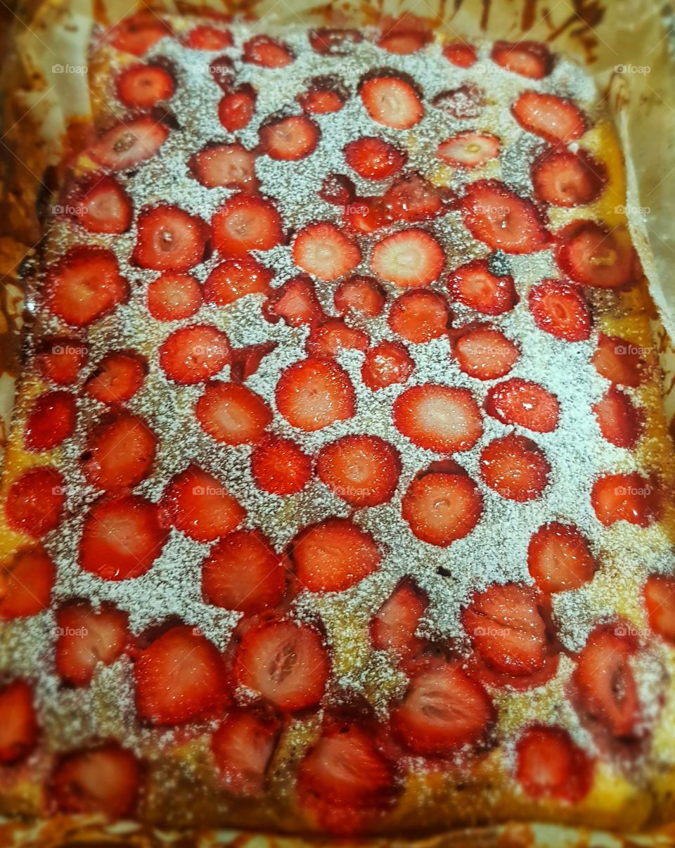 cake, cook,  strawberries, sugar,lovely