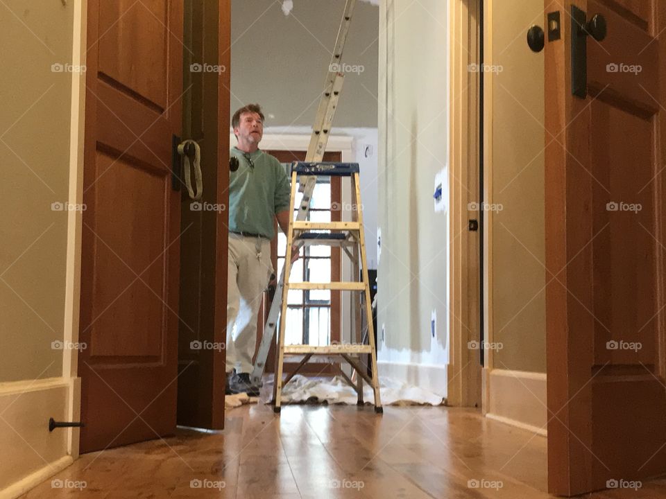 Man working in a house 