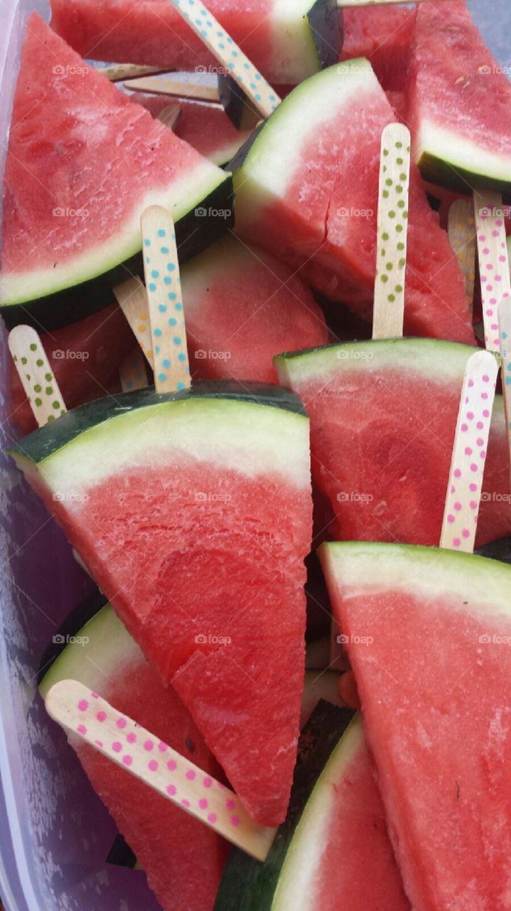 Watermelon Pops. Picnic food
