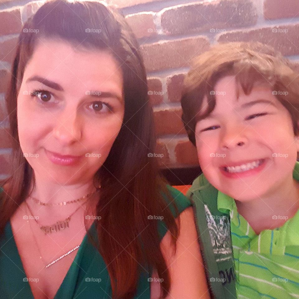 mom and son selfie