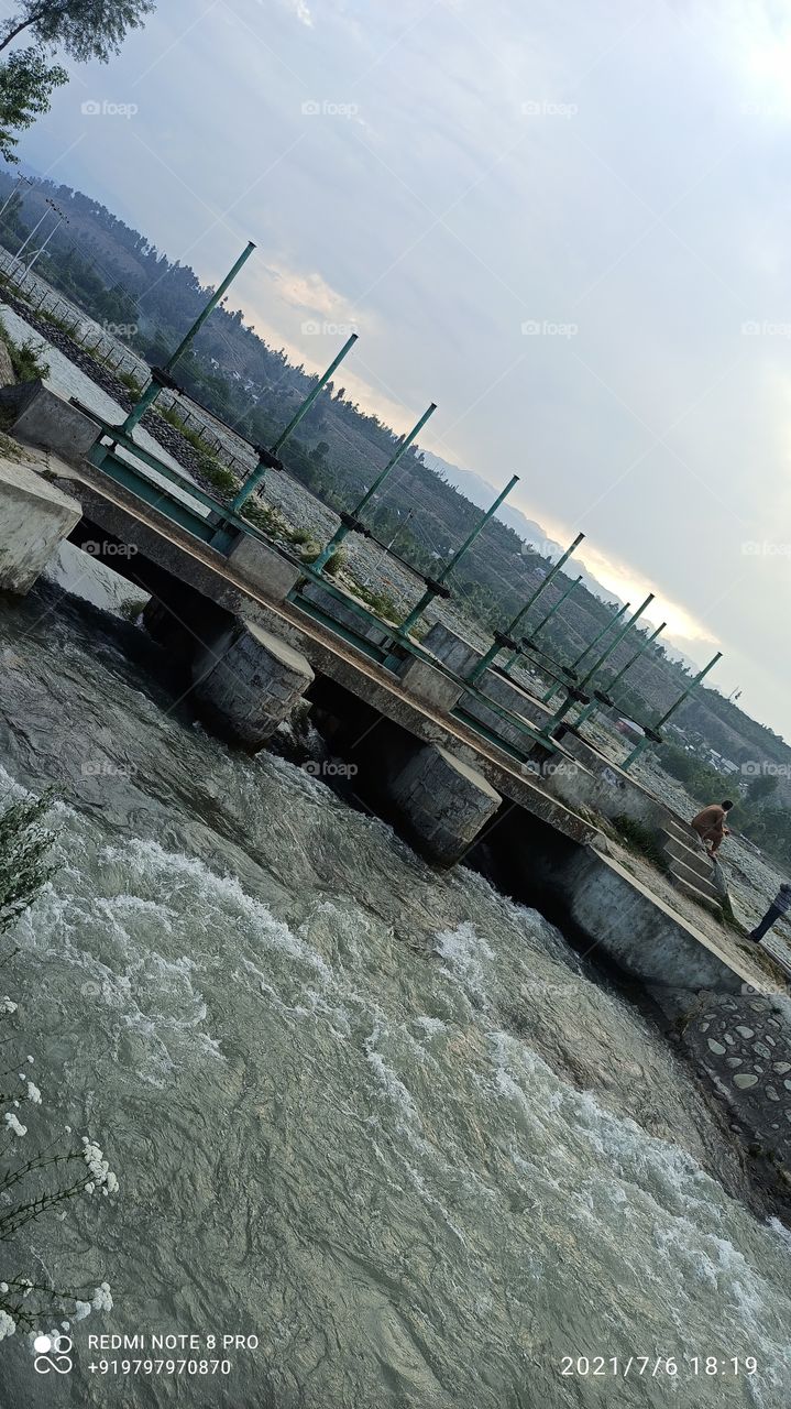 A beautiful Sunset View in town Water canal in Shopian Kashmir J&K....