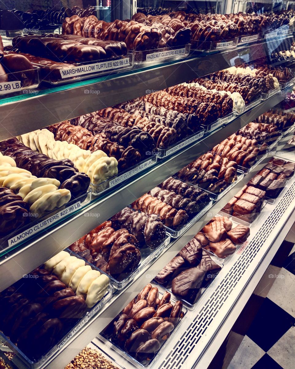 Chocolate covered everything in the candy store.