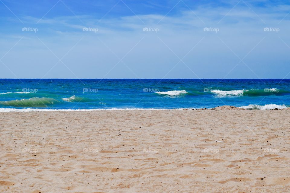 Over view of sandy beach