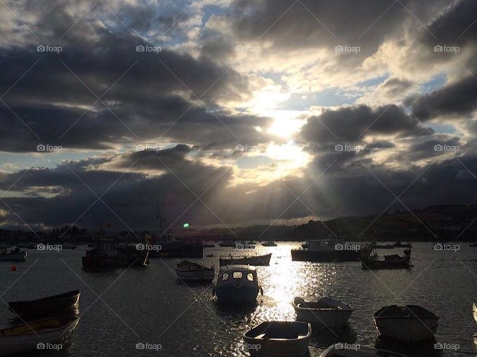 Sunshine pouring into Teignmouth 