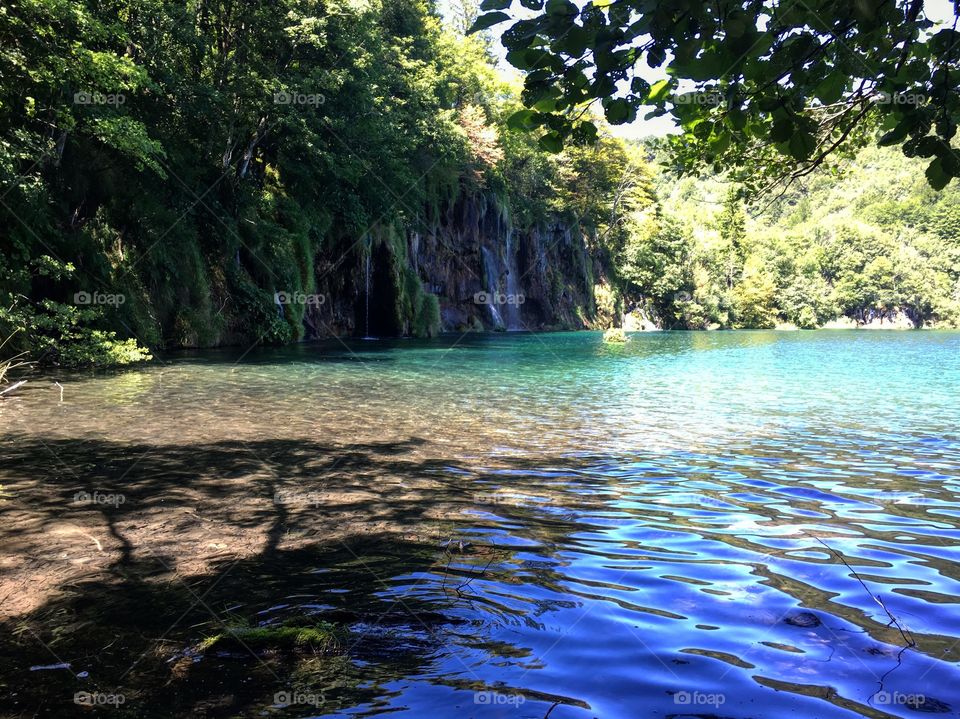 Scenic view of idyllic lake