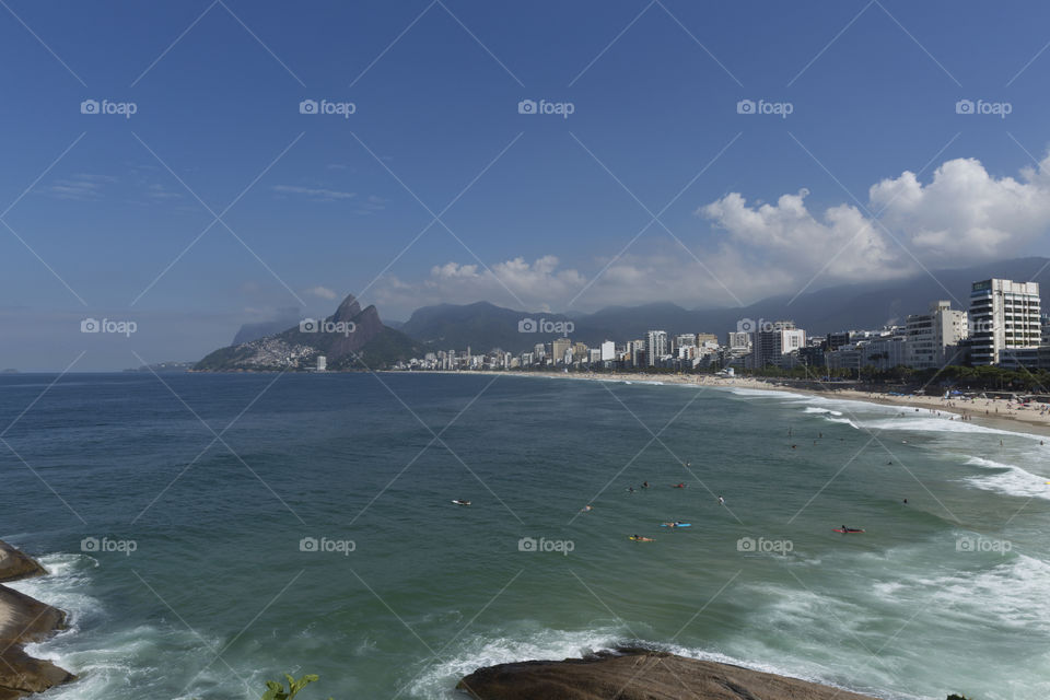 Ipanema beach in Rio de Janeiro Brazil.