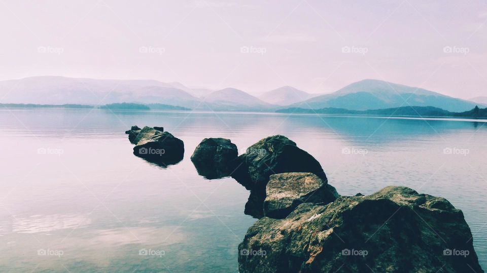 Rock in a loch