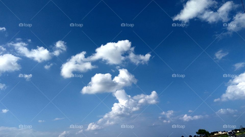 Blue sky with lovely Clouds all bluish