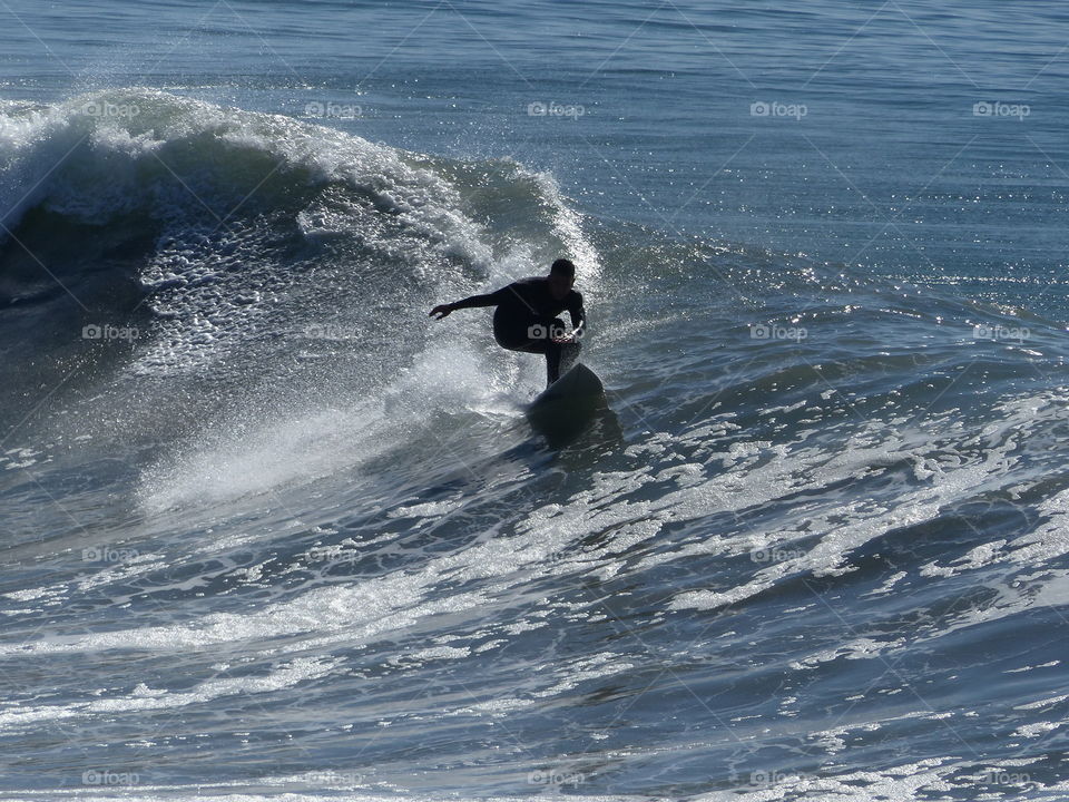 Riding the surf