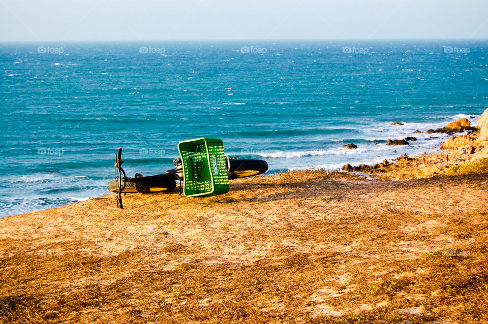 Bicycle against sea