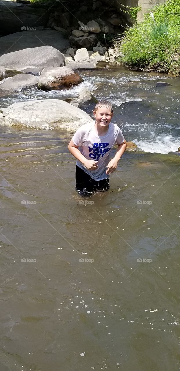 Playing in the water