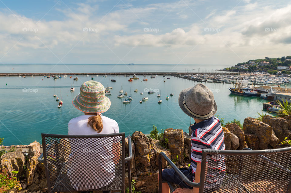 A terrace with a sea view over marina and fishing port. "English Riviera"