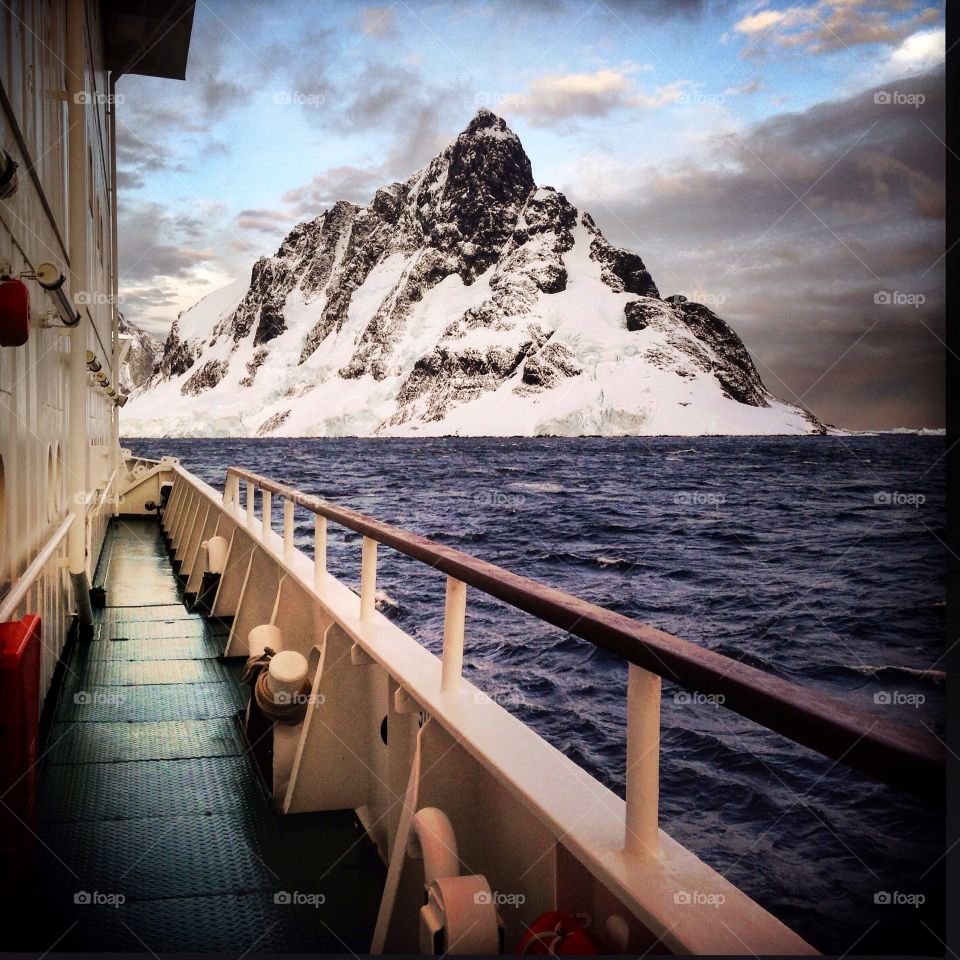 I work on an expedition ship, so my commute is different than most. This photo was taken while approaching the Lemaire Channel along the Antarctic peninsula. 
