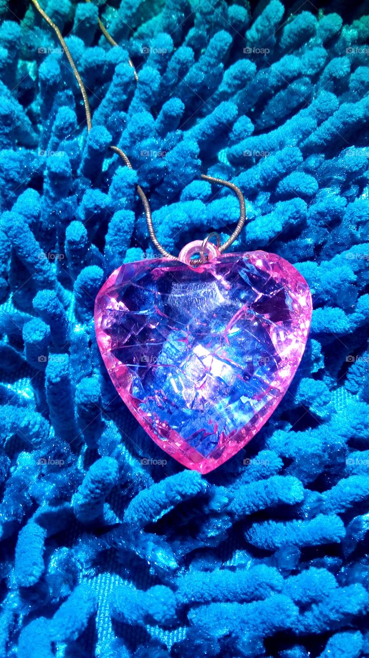 pink and blue crystal heart