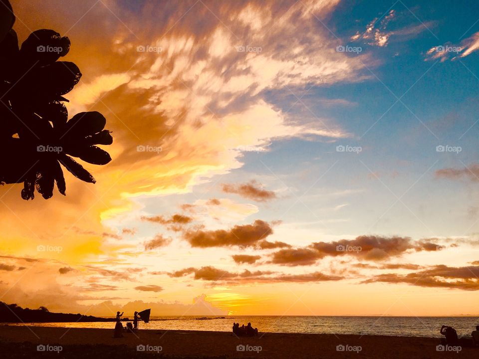 Maui sunset at the beach