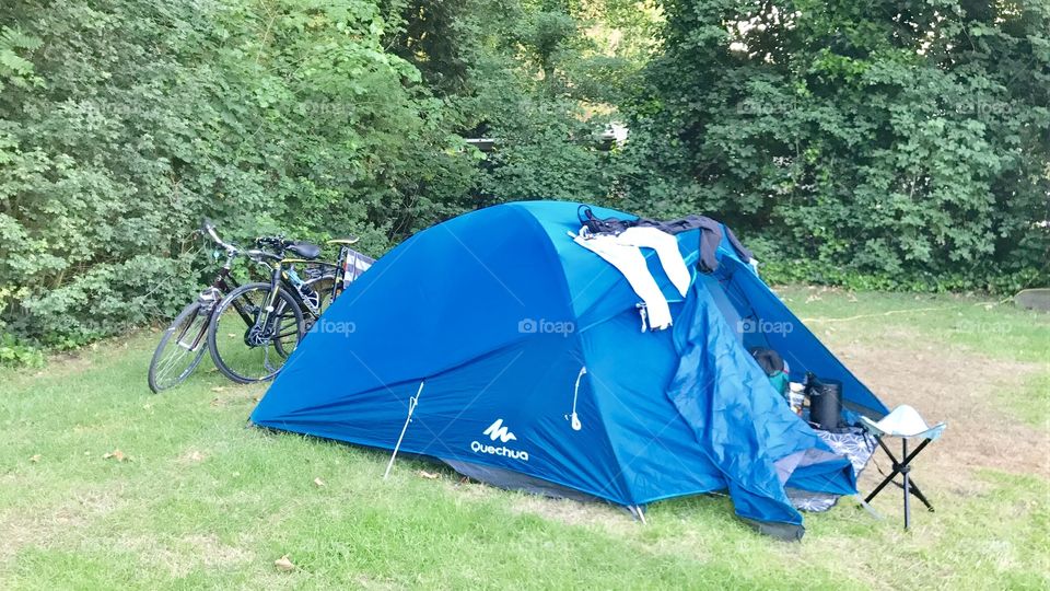 Camping with bycicle