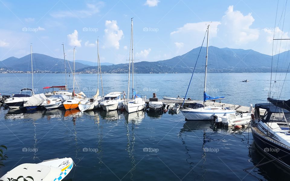 Harbor in Lago Maggiore in Italy