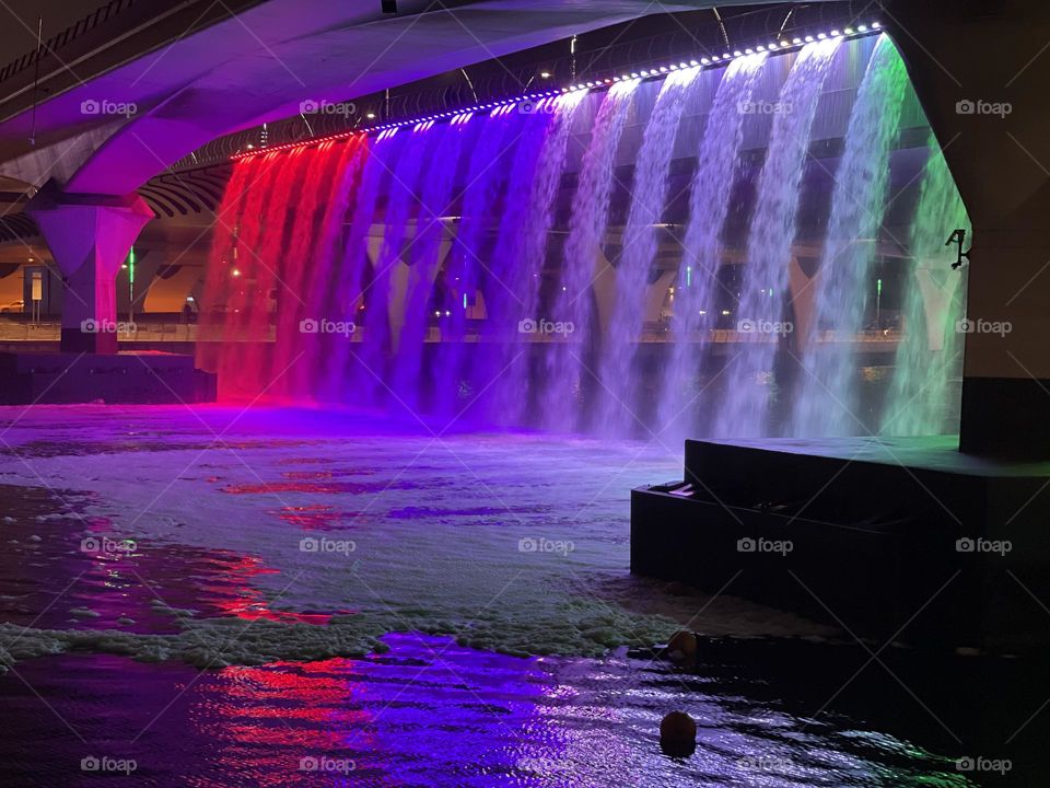 Water fountain under the bridge -Dubai