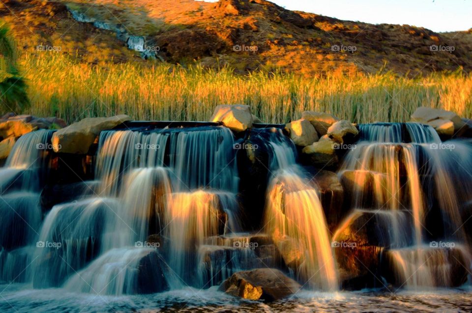 waterfalls in foliage