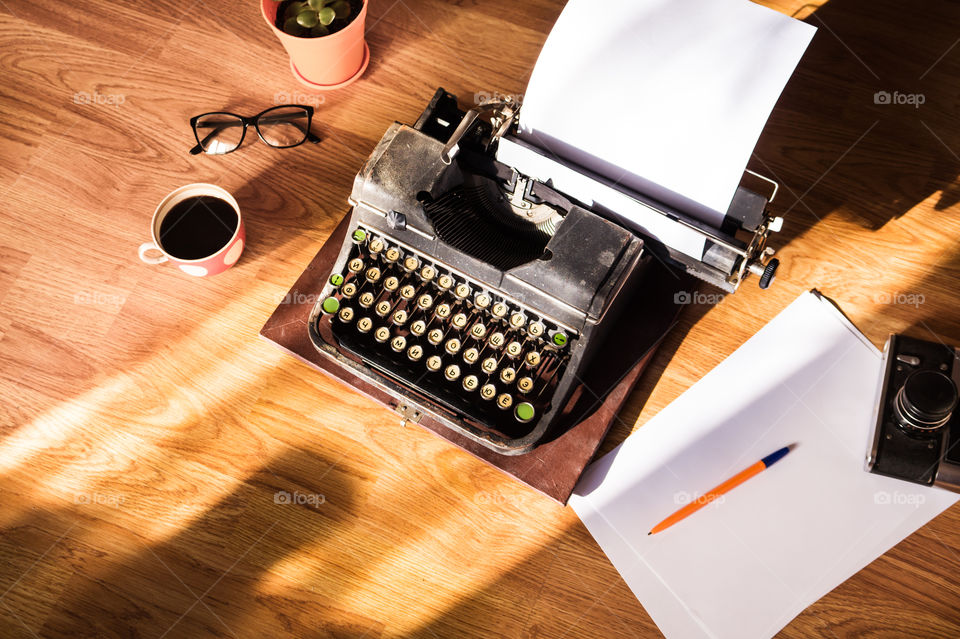 Old typewriter for writers