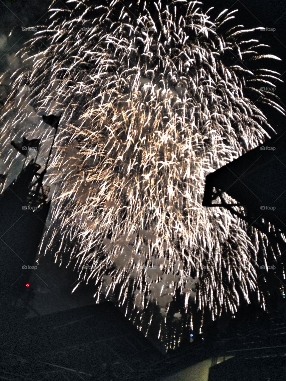 Shower the night. Fireworks at globe life park in Arlington Texas