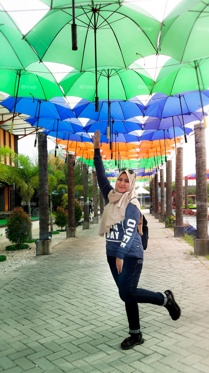 style girl with umbrella