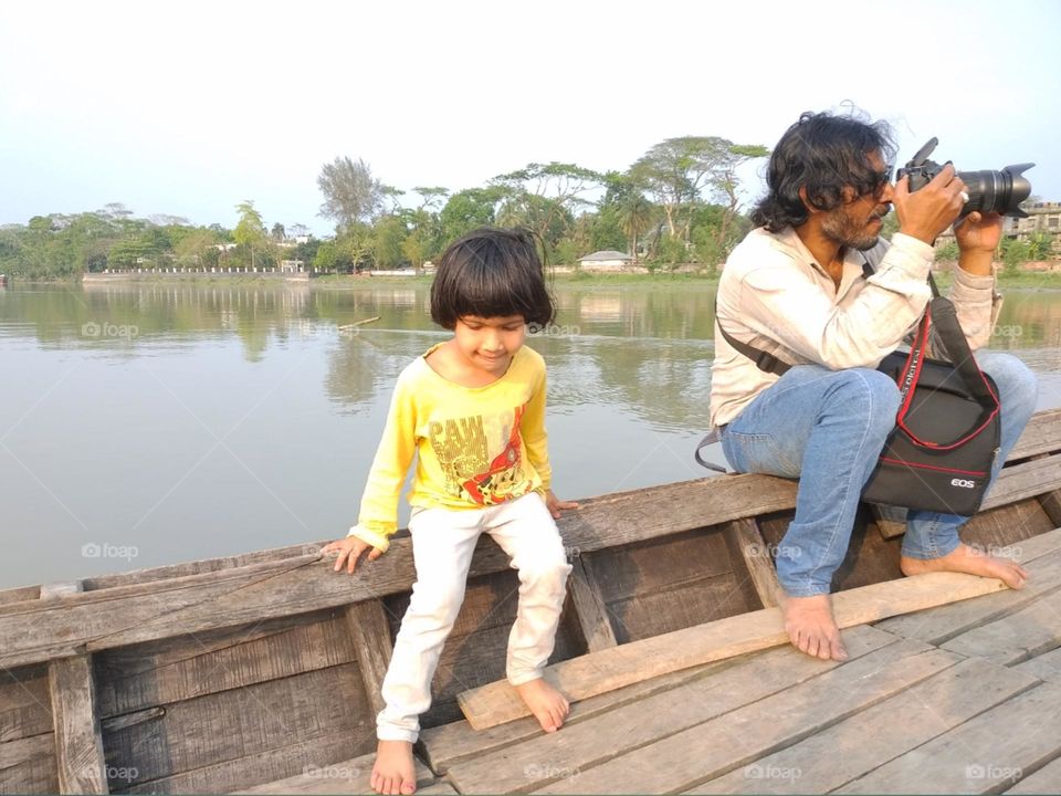 Journey by boat in river