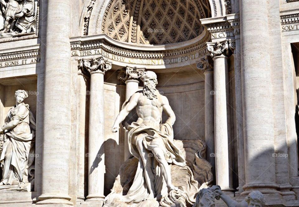 Sculpture at the Trevi Fountain, Rome (Italy)