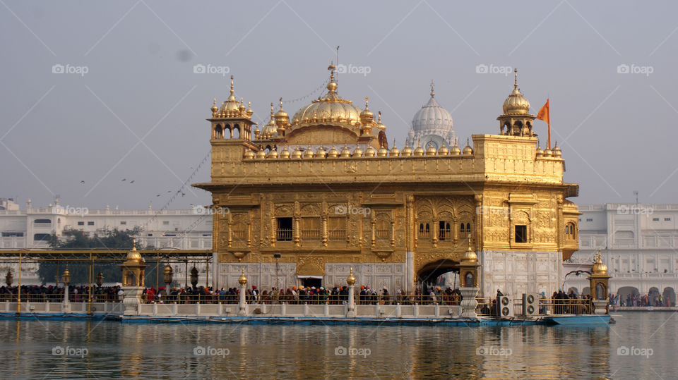 Golden Temple with subtle light falling on it and charming the eye.