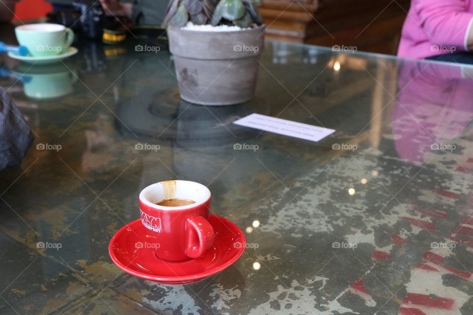 Espresso on the tabletop 