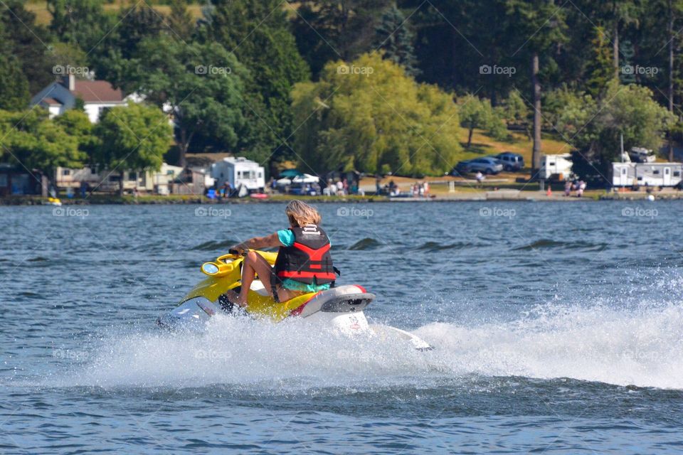 Jet skis on the lake