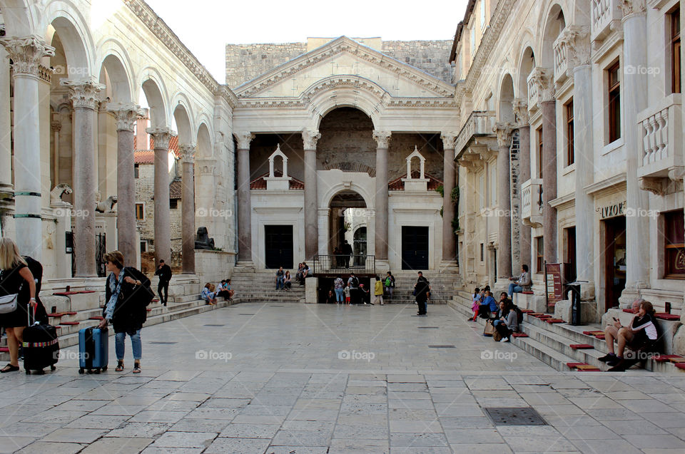 Peristil-central square of the Diocletian's Palace in Split, Croatia. Because of its beauty and unusual acoustics, Peristil became the ideal theatre scenery, perfect for opera classics.