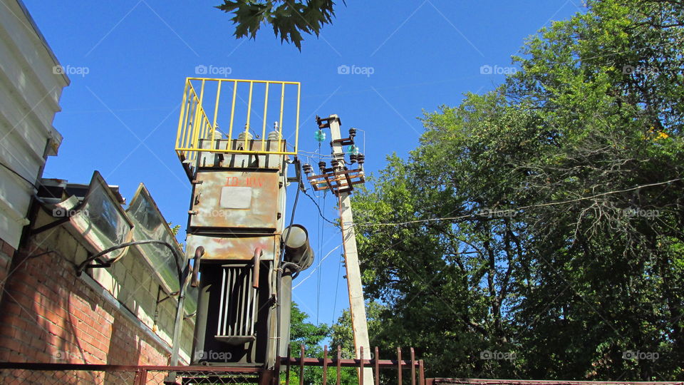 Old high voltage transformer, power grid