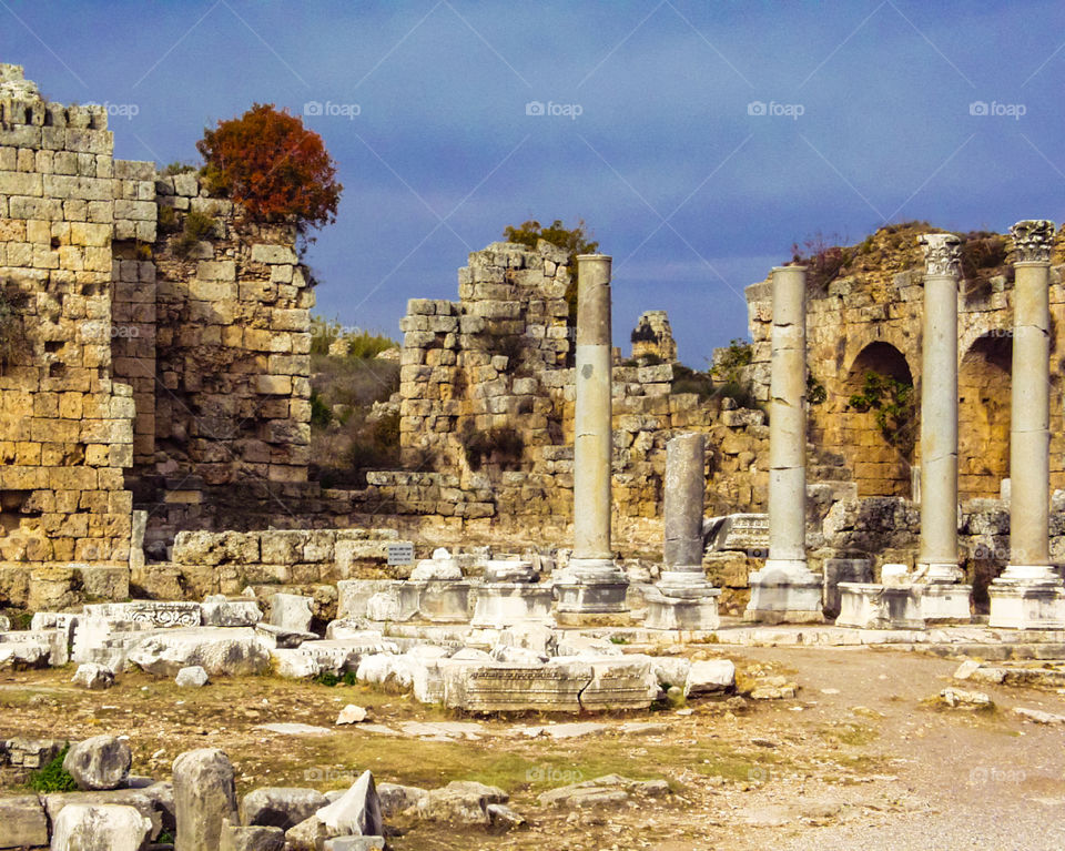 Die Ruinen von Perge in der Türkei