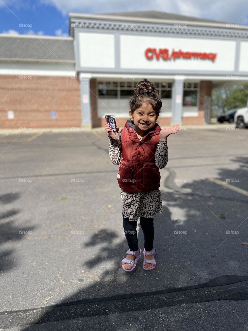 Little girl excited about CVS Store, getting excited about a retail store, fun at CVS with toddlers, getting candy at the store 