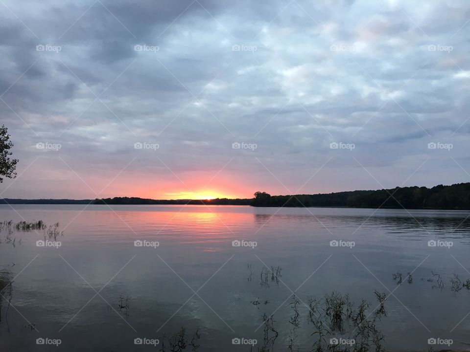 Sunset on lake